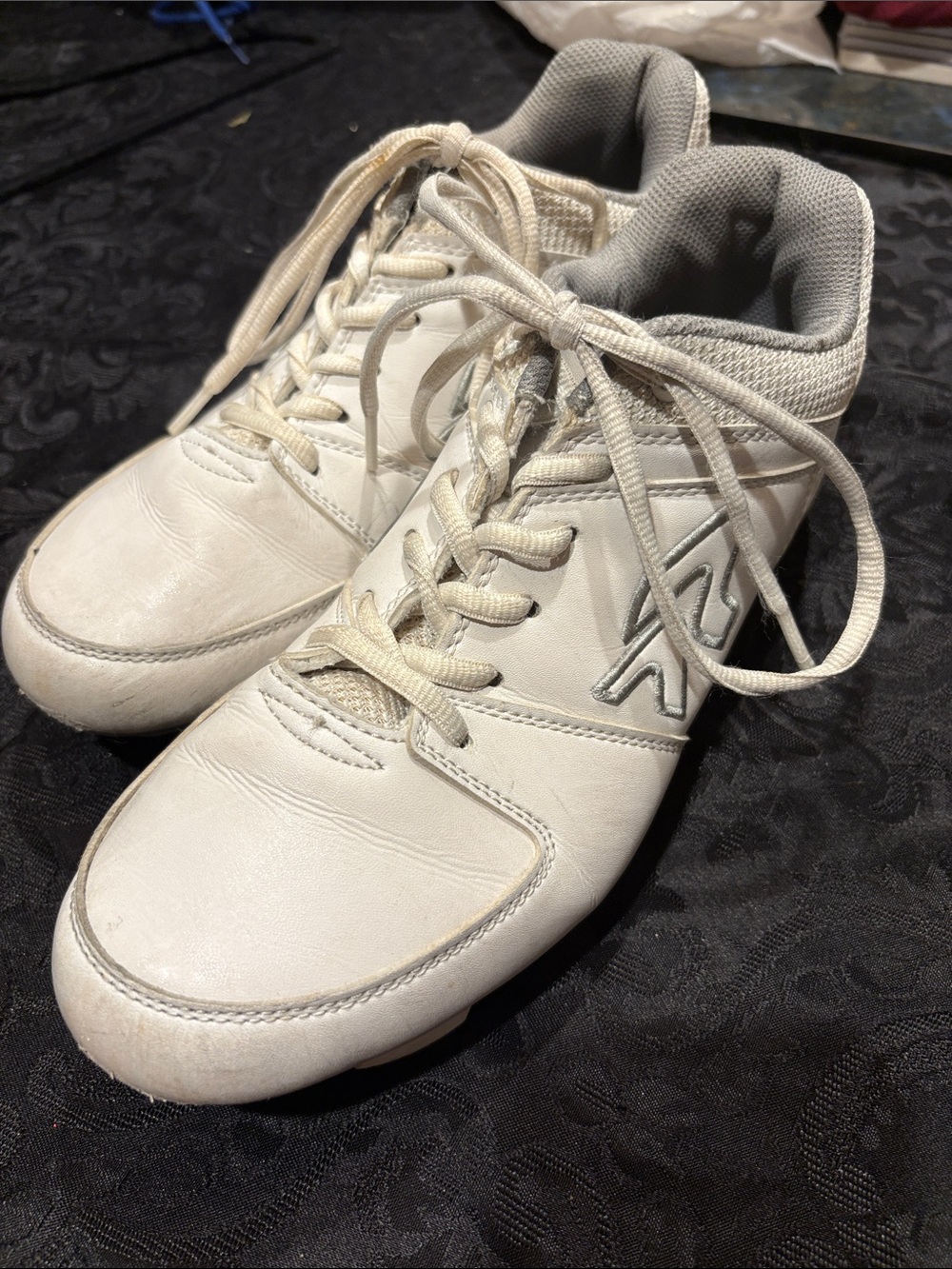 White Softball Turf Shoes with Side Logo